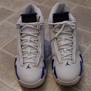 Jordan Retro 14s. Size 12mens. Whte/royal Blue Colorway